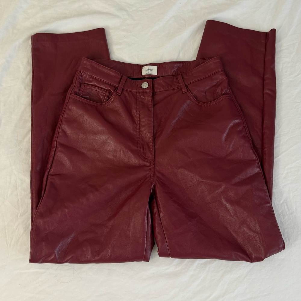Aritzia Wilfred Melina Pant - Size 6 in Burgundy